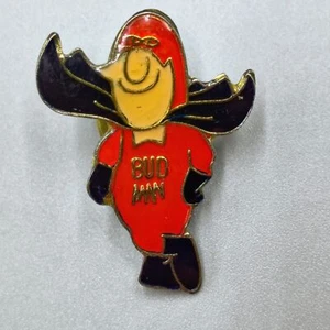 Bud Man Budweiser Beer Mascot Lapel Hat Pin Collectible Breweriana Pinback Vtg - Picture 1 of 6