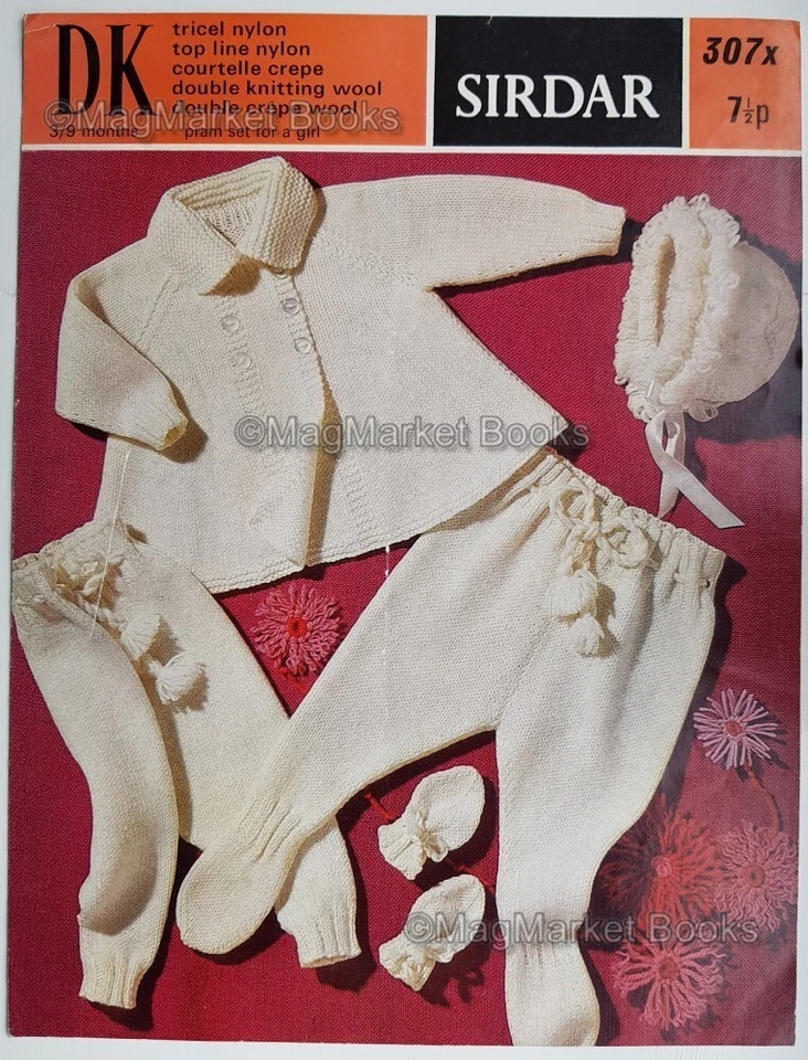 KNITTING PATTERNS · SIRDAR 307x · PRAM SET FOR GIRLS · DOUBLE KNIT - Image 1 of 1