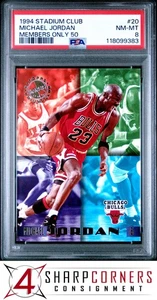 1994 STADIUM CLUB MEMBERS ONLY 50 #20 MICHAEL JORDAN HOF PSA 8 - Picture 1 of 3