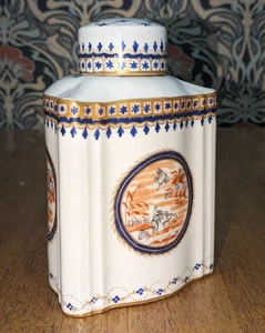 Seltene französische 19. Jahrhundert chinesische Stil dreieckige Porzellan Teedose Glas Samson - Bild 1 von 18