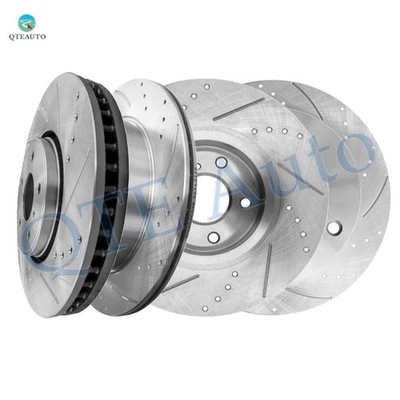 Juego de 4 rotores de freno perforados delanteros-traseros de 308 mm para Infiniti FX37 2013 5 ruedas de pernos Foto 1 de 4