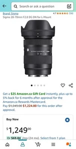 sigma 28-70mm f2.8 dg dn - Photo 1 sur 2