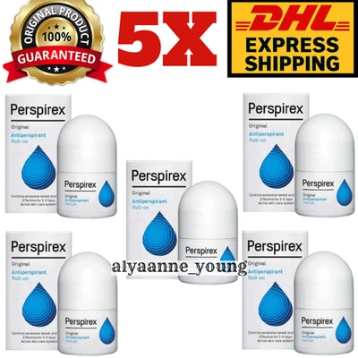 5X Perspirex Original Antiperspirant  Roll-On 20 ml Extra-Effective for 3-5 days - Image 1 of 4