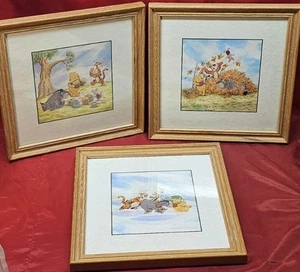3 Walt Disney Winnie the Pooh Seasons Framed Art Wood Frame - Picture 1 of 9