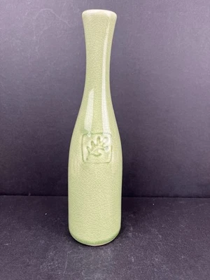 Vaso de esmalte verde craquelado Crate & Barrel – 8,5” cerâmica - Imagem 1 de 4