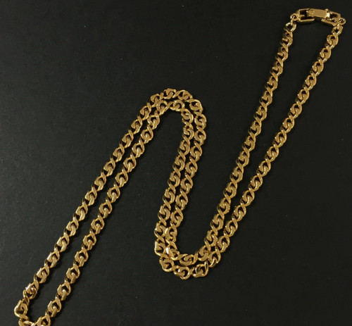 Autentica Collana Vintage GIVENCHY Tono Oro 23" Catena Bordo Piatto Italia