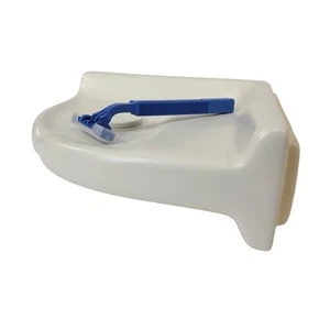 Light Beige Ceramic Tile Shower Corner Tray Matte Bone Biscuit Shampoo Soap Dish - Picture 1 of 24