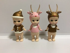 Sonny Angel Navidad 2007 Juego de 3 figuras de reno rosa dorado y secreto envío FEDEX - Imagen 1 de 6