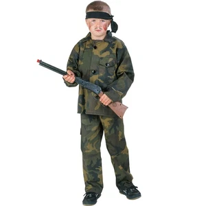 Army Tarnanzug für Kinder / Karneval Fasching Camouflage Soldaten Kostüm Militär - Bild 1 von 2