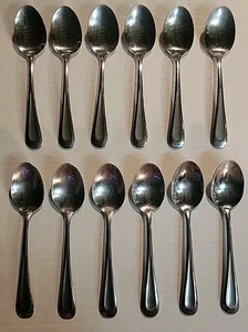 12 Sand Dune Oneida Stainless Spoon lot 6 .75" Satin Frosted indent - Picture 1 of 6