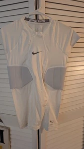 Camisa de fútbol para hombre Nike Pro Hyperstrong de compresión blanca acolchada acanalada talla S - Imagen 1 de 5