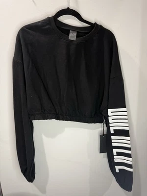 Pulôver feminino Joie in Life preto cropped gráfico manga longa GG - Imagem 1 de 4