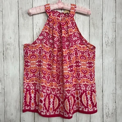 Lucy & Laurel Sleeveless Paisley Floral Halter Flowy Vacation Beach Tank Blouse - Image 1 of 4
