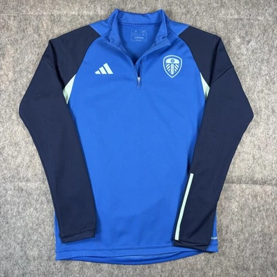 Adidas Leeds United LUFC 1/4 Zip Pullover Men's Medium Blue Football Soccer - Image 1 of 4