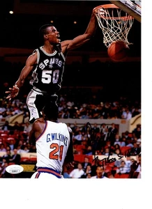 DAVID ROBINSON SAN ANTONIO SPURS SIGNED NAVY 8X10 PHOTO W/JSA #1 - Picture 1 of 1