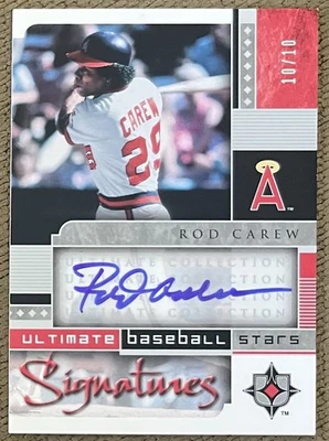 2005 UD Ultimate Collection Rod Carew Baseball Stars Signatures 10/10 #BS-RC - Image 1 of 2