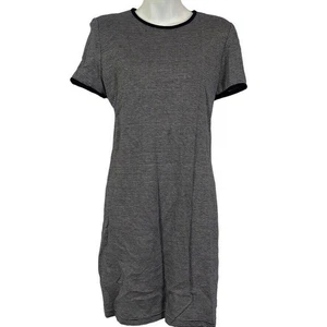 Donna Ricco New York Petite Vintage Navy Blue Striped Short sleeve USA Dress 10P - Picture 1 of 16