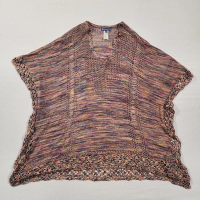 Democracy Sweater Womens XL Poncho Baggy Magenta Haze Knitted Baggy Boho - Image 1 of 4