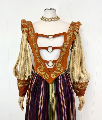 Disfraz Top Vintage Capades Showgirl Burlesque Estrás Cuentas Jaula Manga Foto 1 de 4