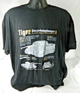 Tiger Panzerkampfwagen VI Shirt Herren 2XL schwarz WWII German Tank Diagram Grafik - Bild 1 von 10