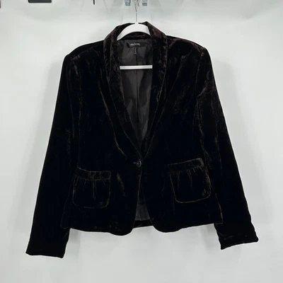 Womens Velvet Blazer Size 16 Brown Romantic Dark Academia Moody Old Money  - Image 1 of 4