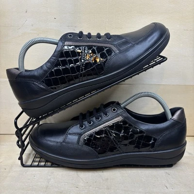 Padders Atom Bronze Black Crocodile Skin Effect Women’s Size 8 E Lace Up Trainer - Image 1 of 4