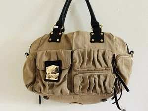 MZ Wallace Clara Nylon Satchel Shoulder Bag Pleated Leather Pocket 14"X 10" X 5" - Picture 1 of 14