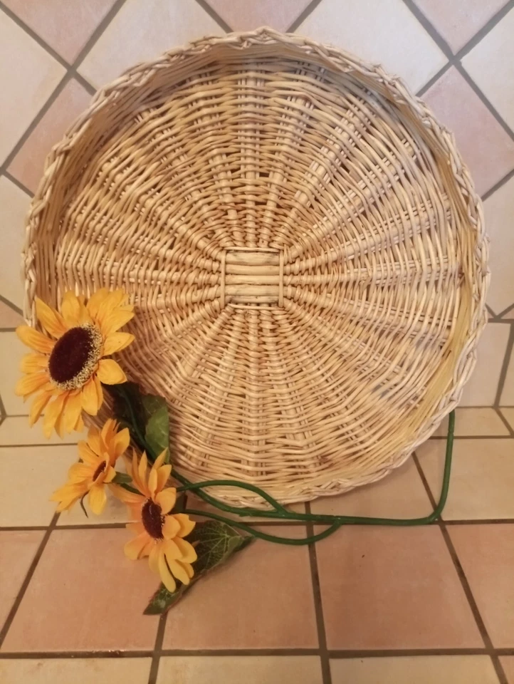 CESTINO VASSOIO in vimini sbucciato | artigianale, fatto a mano | 34 cm - Immagine 1 di 4