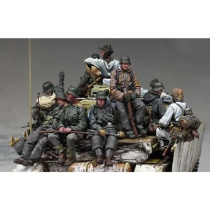 Modellino resina 1/35 seconda guerra mondiale 13 soldati tedeschi equipaggio carro armato grande set non assemblato non verniciato - Foto 1 di 6