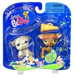 Littlest Pet Shop Hasbro GREYHOUND WHIPPET lot #507 BULLDOG 508 Rare Retired NIB - Picture 1 of 2