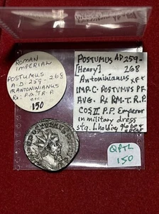 Postumus Silver Antoninianus Ancient Roman Coin 260-269 AD - Picture 1 of 10