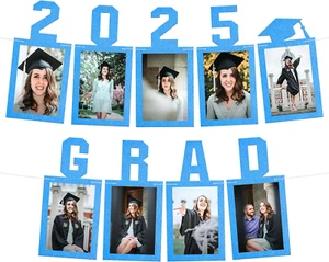 , Blue Graduation Photo Banner 2025 - Large, 10 Feet, 2025 Grad Banner | Graduat - Picture 1 of 12