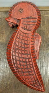 Parrot Trinket Box stash box painted carved red wood / spice box / jewelry  box - Picture 1 of 11