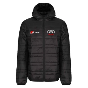 Audi S LINE Mens Car Racing Motor Sport Puffer Puffa Hooded Insulated Jacket - Picture 1 of 3