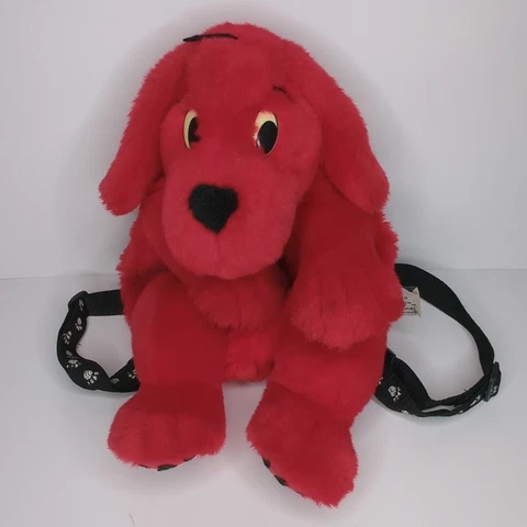 VTG 15" Scholastic Book Bag Clifford The Big Red Dog Plush Backpack - EUC Cover
