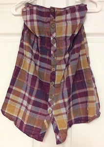 Top Miken Niñas Talla Grande Marrón Púrpura Patrón A Cuadros Hilo Metálico 112 - Imagen 1 de 5