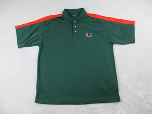 Camisa Polo Miami Hurricanes Para Hombres Grande Verde UM Bastones Fútbol NCAA - Imagen 1 de 9