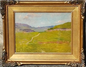 Ennio Morelli (Torino 1874-1941) Paesaggio piemontese, impressione. Olio cartone - Imagen 1 de 9