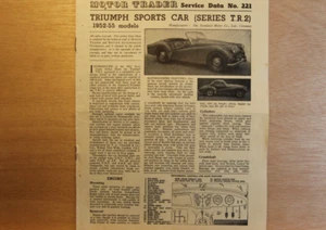 Original TRIUMPH TR2 (1952-55) Motor Trader Service Data No. 221 - Picture 1 of 1