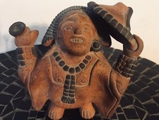 Inca Maya Aztec Clay FEMALE Statue Art Figurine 9"
