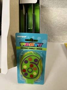 Unique Polka Dot BIRTHDAY NUMBER 6 BIRTHDAY CANDLE BOUGIE Cake Party New Box (W) - Picture 1 of 5