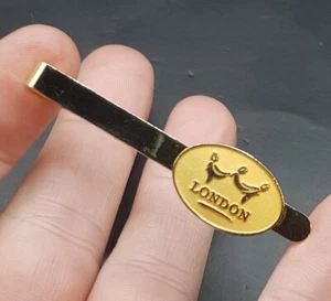 Vintage Gold Plated LONDON Tie Bar Clip - For Gents & Gentleman. Royal Crown - Picture 1 of 7