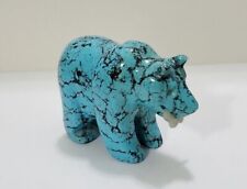 Handmade Turquoise Colored Stone Bear Fetish Carving Signed Magnesite?