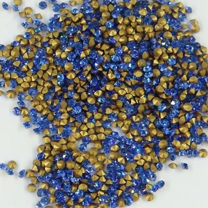 1012 PP17 SA : 100 strass Swarovski fond conique PP17 (2,35mm) SAPPHIRE - Picture 1 of 4