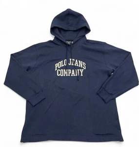 Polo Jeans Ralph Lauren Vintage Blue Pullover Sweatshirt Hoodie Men's L - Picture 1 of 8