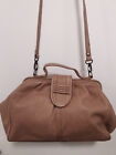 Purse, Gianni Bernini, Light brown, doctor bag style, extra wide, 12 x 7 x 6 in 