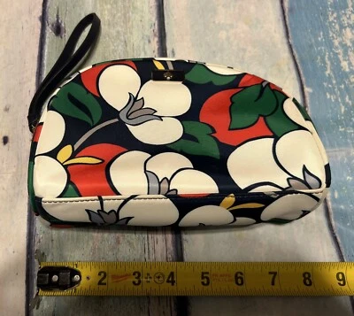 Bolsa de cosméticos Kate Spade azul brillante floral cúpula mediana EXCELENTE Tub23 Foto 1 de 4