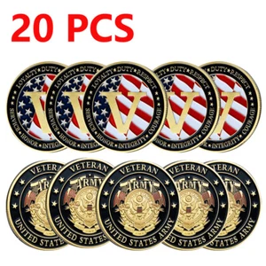 20PCS US Army Loyaty Duty Respect Military Veteran Commemorative Challenge Coin - Picture 1 of 11