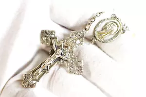 Cuentas de cristal adornado de colección rosario capilla esterlina y aurora boreal crucifijo adornado - Imagen 1 de 12