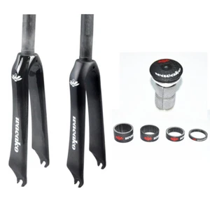 1-1/8 in Full Carbon Fiber Bicycle Forks BMX Folding Bike Rigid Fork 18/20/22 in - Picture 1 of 26